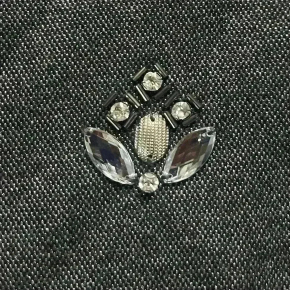 Liz Claiborne Sparkly Sweater Gray with Attached Gems Size XL - Picture 4 of 6